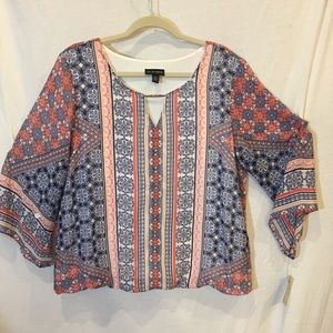 I.N. Studio Sheer Lined Blouse Sz XL